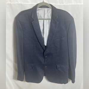 Flynt Navy Knit Blazer 46R Mens Casual Sport Coat Stretch Jacket Soft Tailored